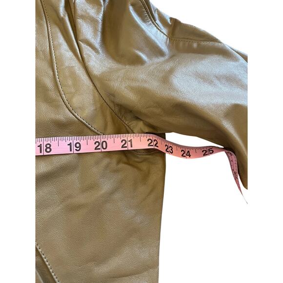 Vtg Van Cort Leather Bomber Jacket USA Made Light Brown Sz L 80s Stranger Things - Picture 7 of 16